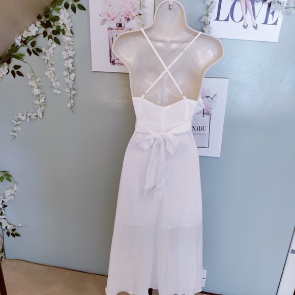 Maxi Dress Solid Gathered Top Spaghetti Straps Back Tie Cute Bow! - Picture 5 of 16